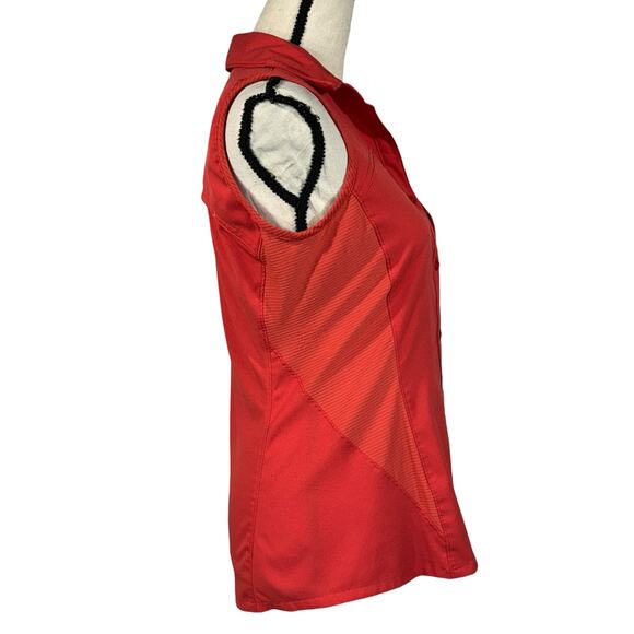 Columbia Small Top Omni-Shade Sleeveless Button-Up Stretch Pocket Collared Vents - Picture 4 of 14